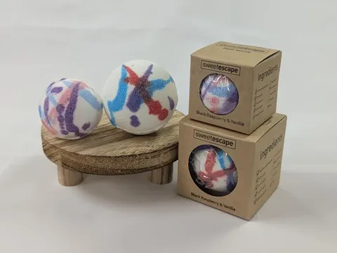 Individual Mini Bath Bomb  Black Raspberry & Vanilla