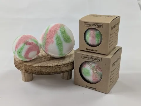 Individual Large Bath Bomb  Strawberry