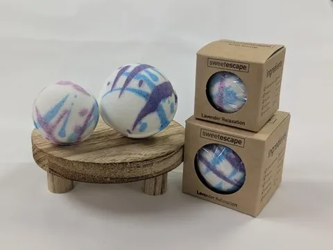 Individual Large Bath Bomb  Lavender (with Colour)