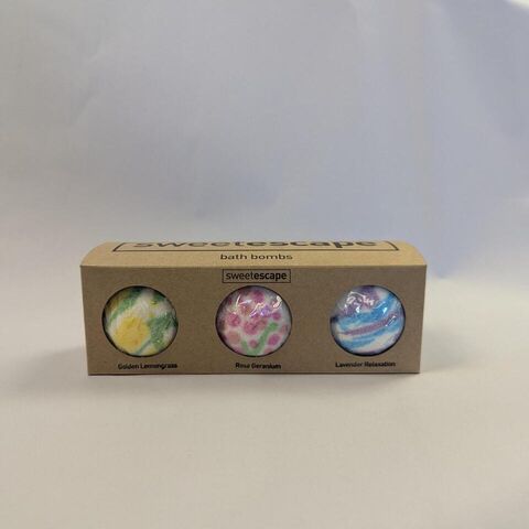 Small Bath Bomb Gift Set - Coloured Floral Set