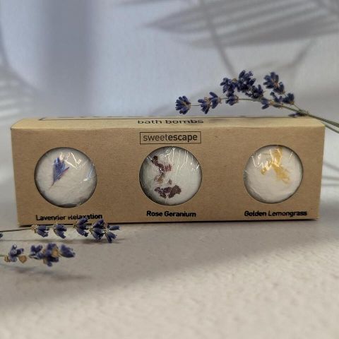 Small Bath Bomb Gift Set - Natural Floral Set