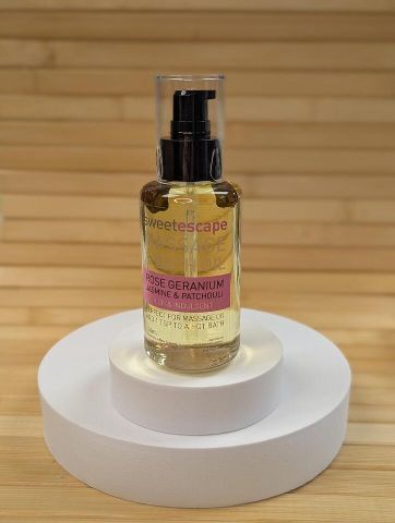 Rose Geranium, Jasmine and Patchouli - Massage & Bath Oil, 100ml